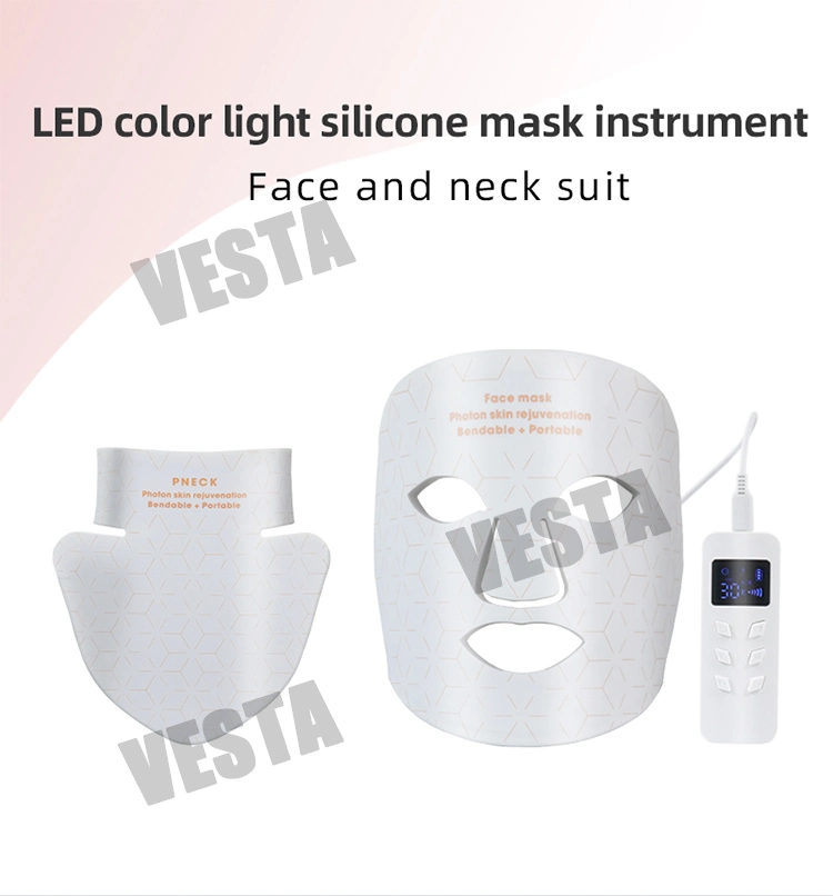 Vesta China Factory Price Silicon Photon Red Light Therapy Flexible LED Face for Home Use