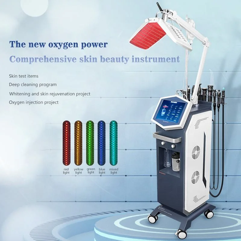 Hydro Facial Machine Peeling Hydra Facials Machine / H2O2 13 in 1 Deep Clear Oxygen Spray Hydrafacials PDT Light Therapy Facial Mask Hydrogen Beauty Equipment